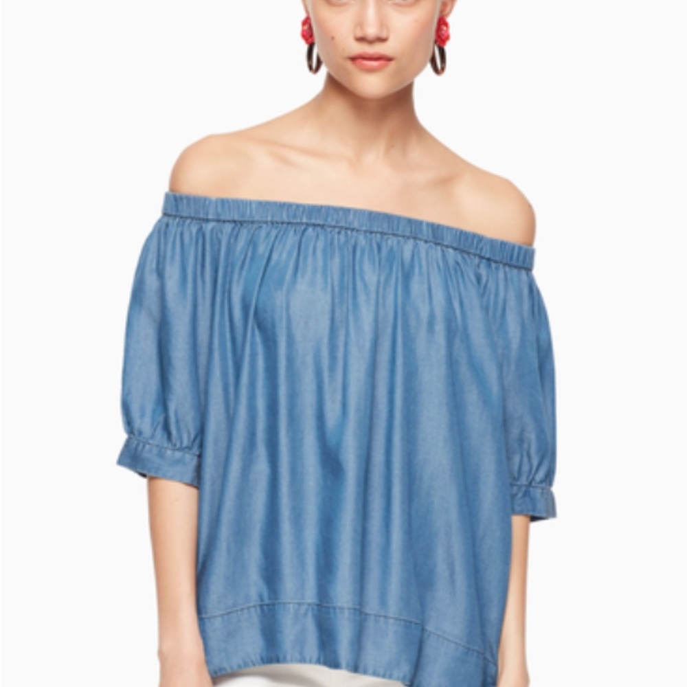 Kate Spade Broome tree chambray off the shoulder top